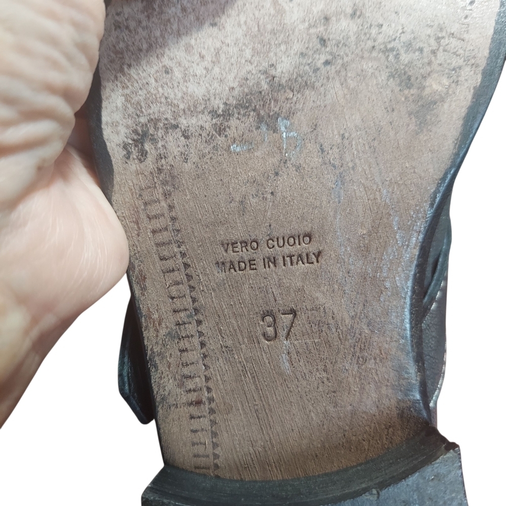 Steven by Steve Madden Italian Leather Buckle Moto Ankle Boots 37 Made in Italy - Picture 11 of 15